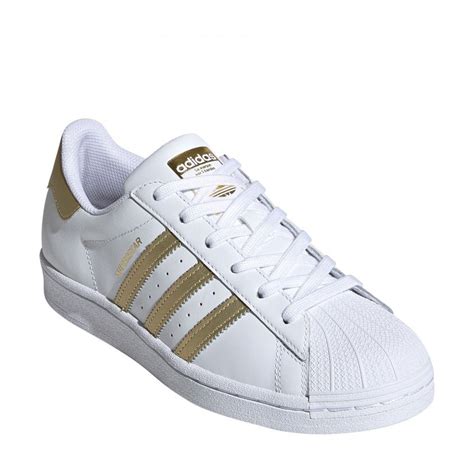 adidas superstar feminino branco e dourado original